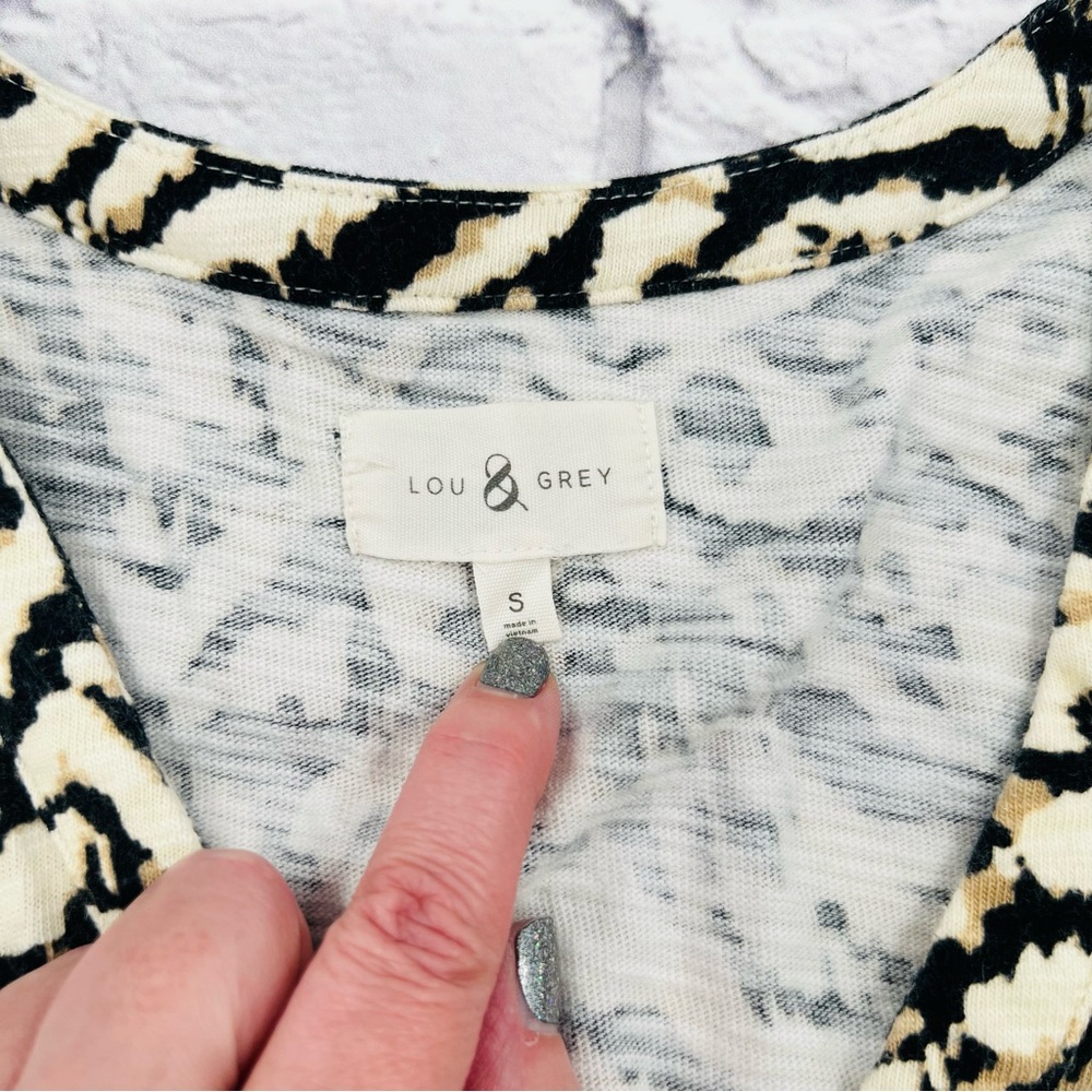 Lou & Grey Romper Womans Small Black and Cream Patterned Sleeveless Tie Waist - Picture 3 of 9